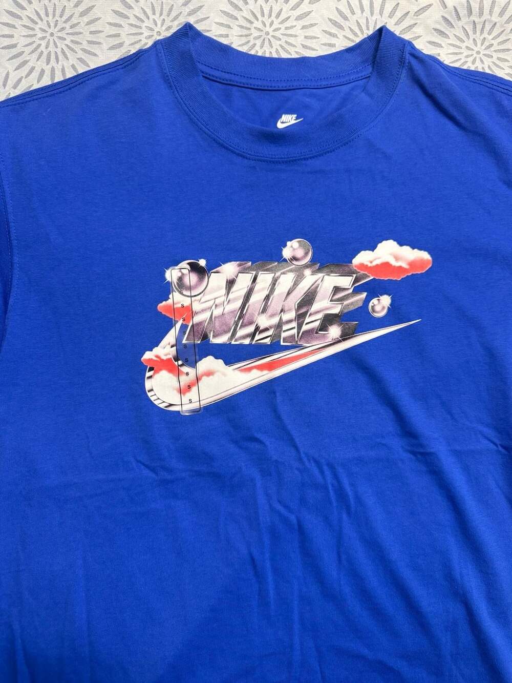Nike Center logo Loose Fit Graphic T-Shirt Blue FZ7968-480